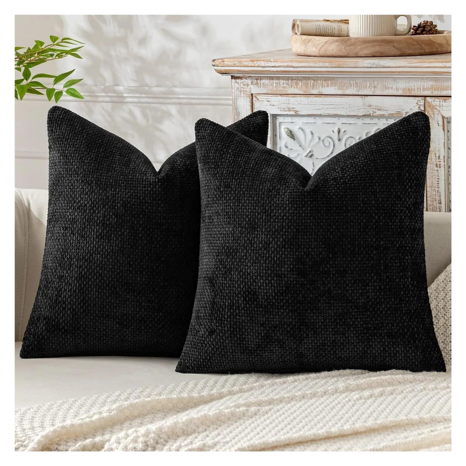BTGYTTKL Throw Pillowcase 2pcs Luxury Chenille Pillow Cover