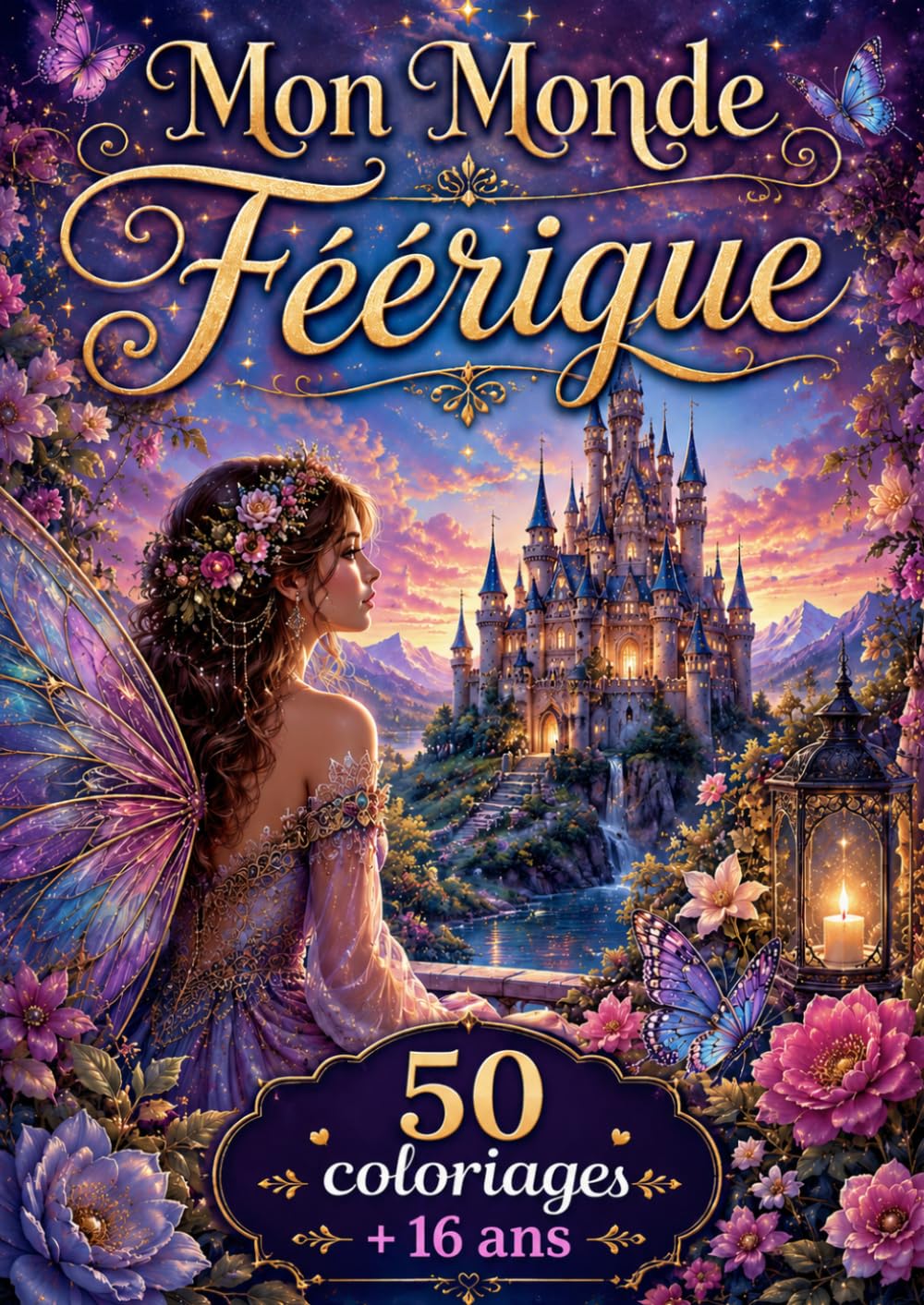 Mon Monde Féerique: 50 Illustrations Magiques à Colorier – Forêts Enchantées, Animaux Mystiques et Détails Anti-Stress pour Adultes (Jem colorier + 16 ans)