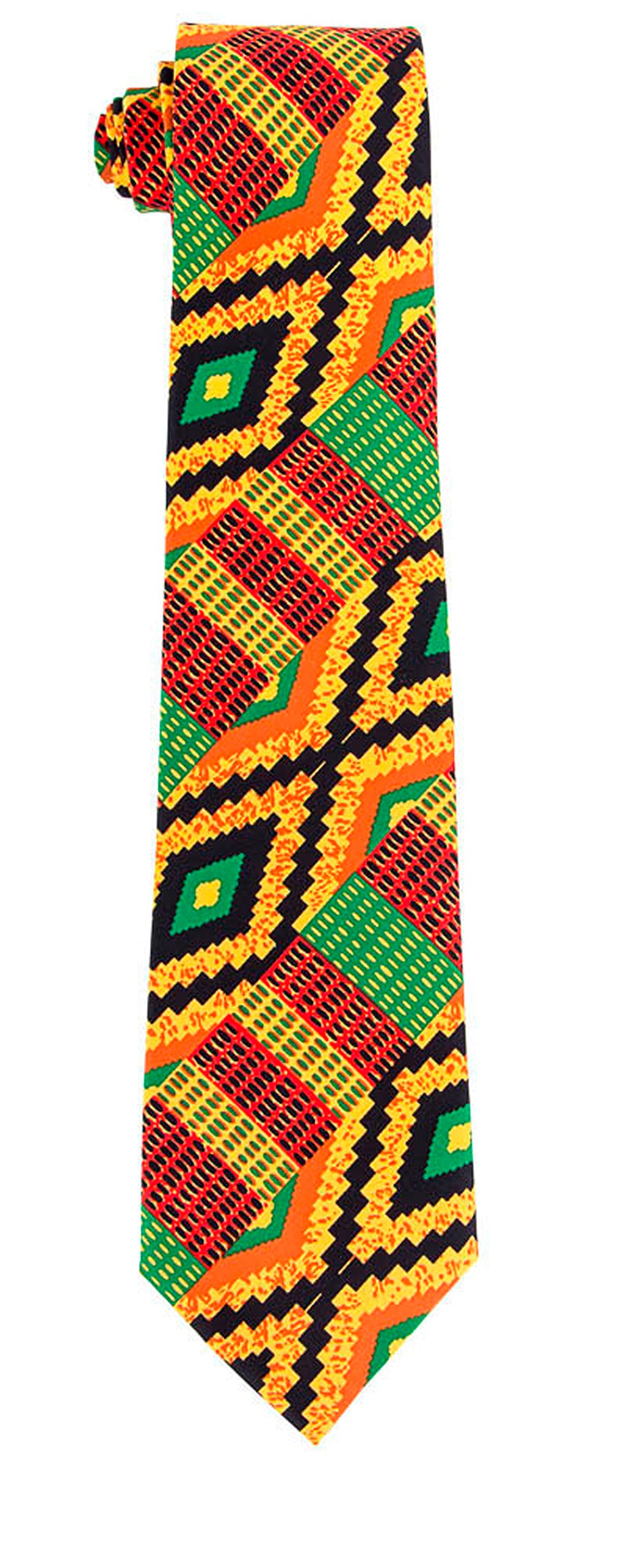 Vittorio FarinaPremium Kente African & Animal Print Necktie & Matching Pocket Square Set
