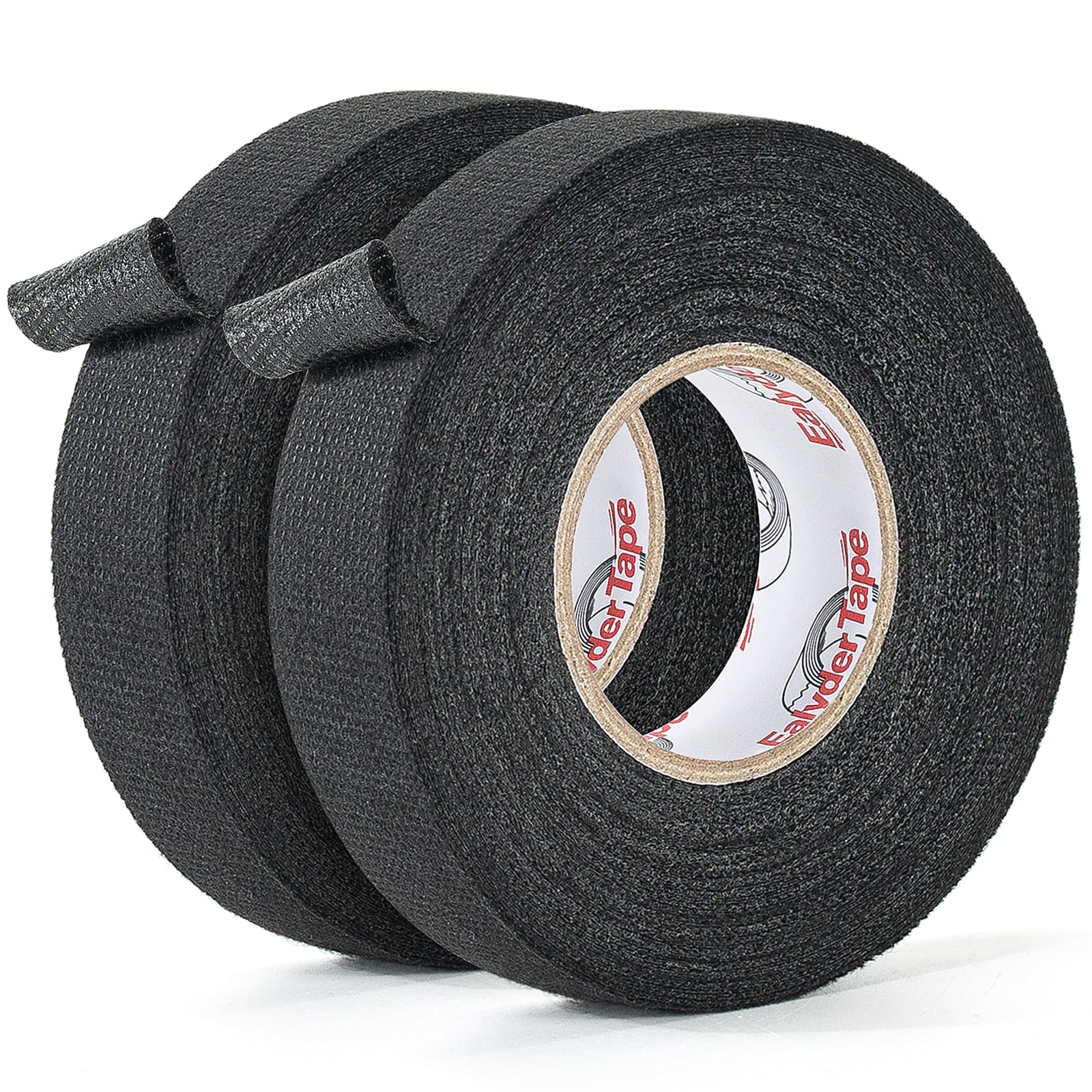Ealyder Tape 2 Rolls Wire Harness Tape 19 mm x 17 m, High Temp Wiring Loom Harness Electrical Tape, Self-Adhesive Felt Cloth Wrap for Automotive Engines, Cable Protection and Noise Dampening