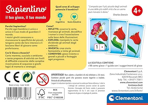 Miniatura 8 de Clementoni 16241, Sapientino, Castelli di Carte, Juego educativo de 6 años con azulejos ilustrados, naipes infantiles para crear castillos