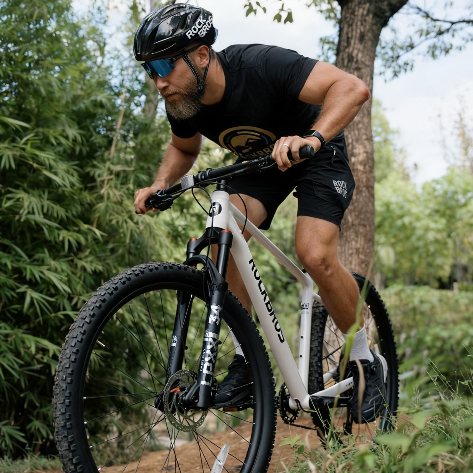 ROCKBROS MT·600 Bicicleta de Montaña Hardtail 29", Cuadro de Aluminio, 1x12 Velocidades, Horquilla de Aire 140 mm, Frenos de Disco Hidráulicos, Neumáticos Antipinchazos, Eje Pasante