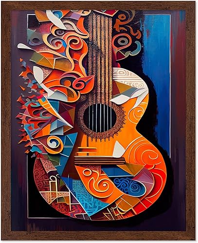 Miniatura 9 de Poster Master Póster de música vintage de 4 piezas, impresión de instrumentos retro, arte de pared sin marco de 8 x 10 pulgadas, regalo para