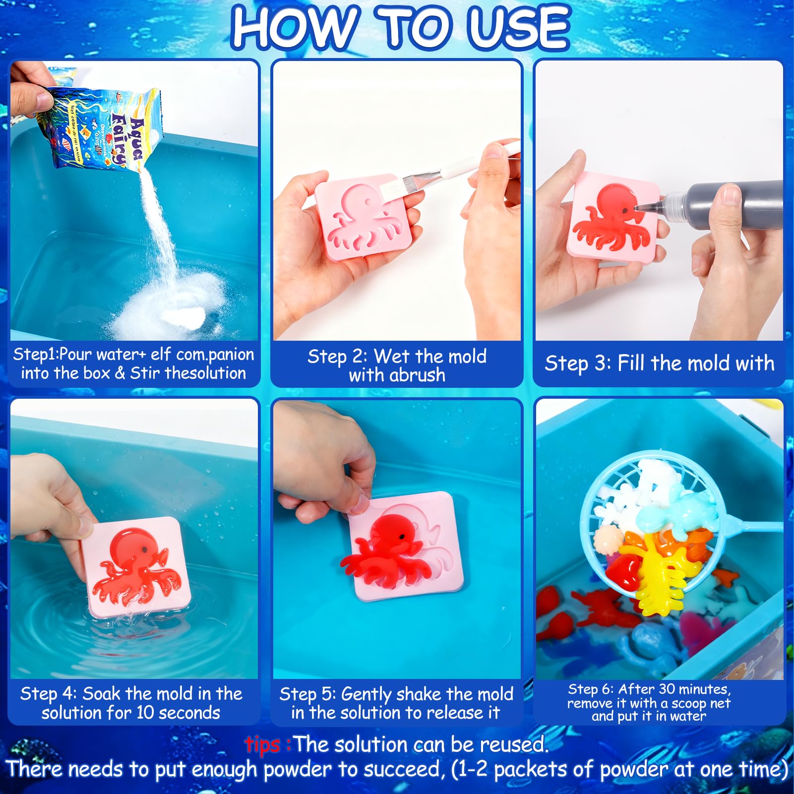 SACBRZZ Magic Water Elf,71 PCS Kit Gel Acqua Bambini,Magic Water Creativo Acqua Gel Set,24 Flaconi Di Gels Colorato E 24 Formine,Attivita Creative Bambino DIY Giocattolo Fatto Regalo per Bambini 3+