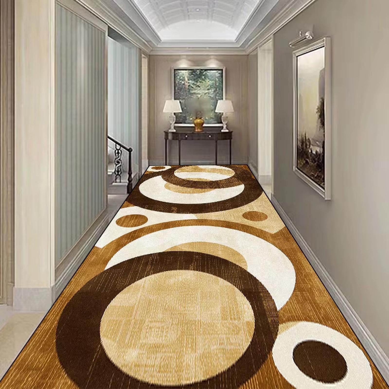 Alfombra larga de lujo para pasillo con un diseño geométrico nórdico exclusivo de 90x180cm