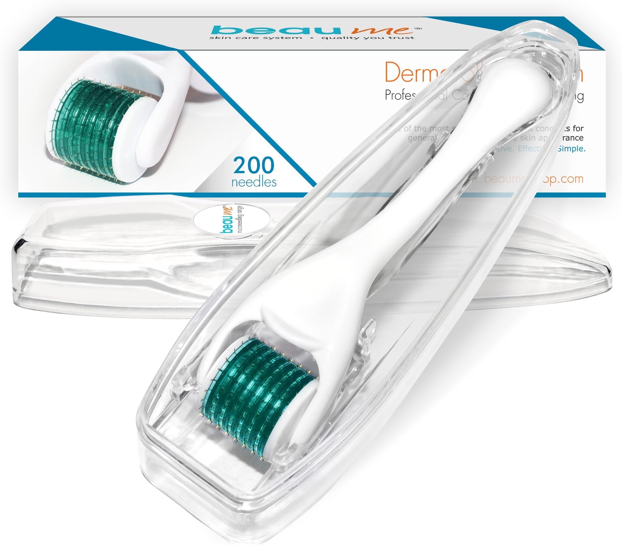 BEAUME® Dermaroller with 200 round needles made of medical stainless steel, the original, needle length:1.00mm