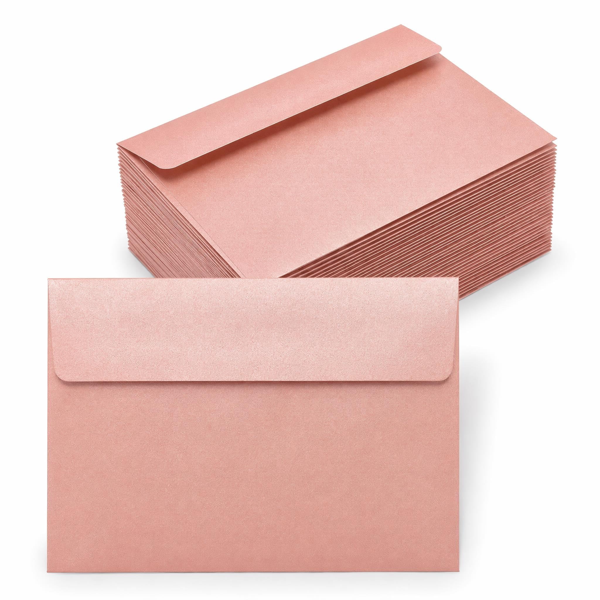 Nenwic C5 Peel Seal Envelopes, 50 Pack Pink 162x229 mm A5 Envelopes