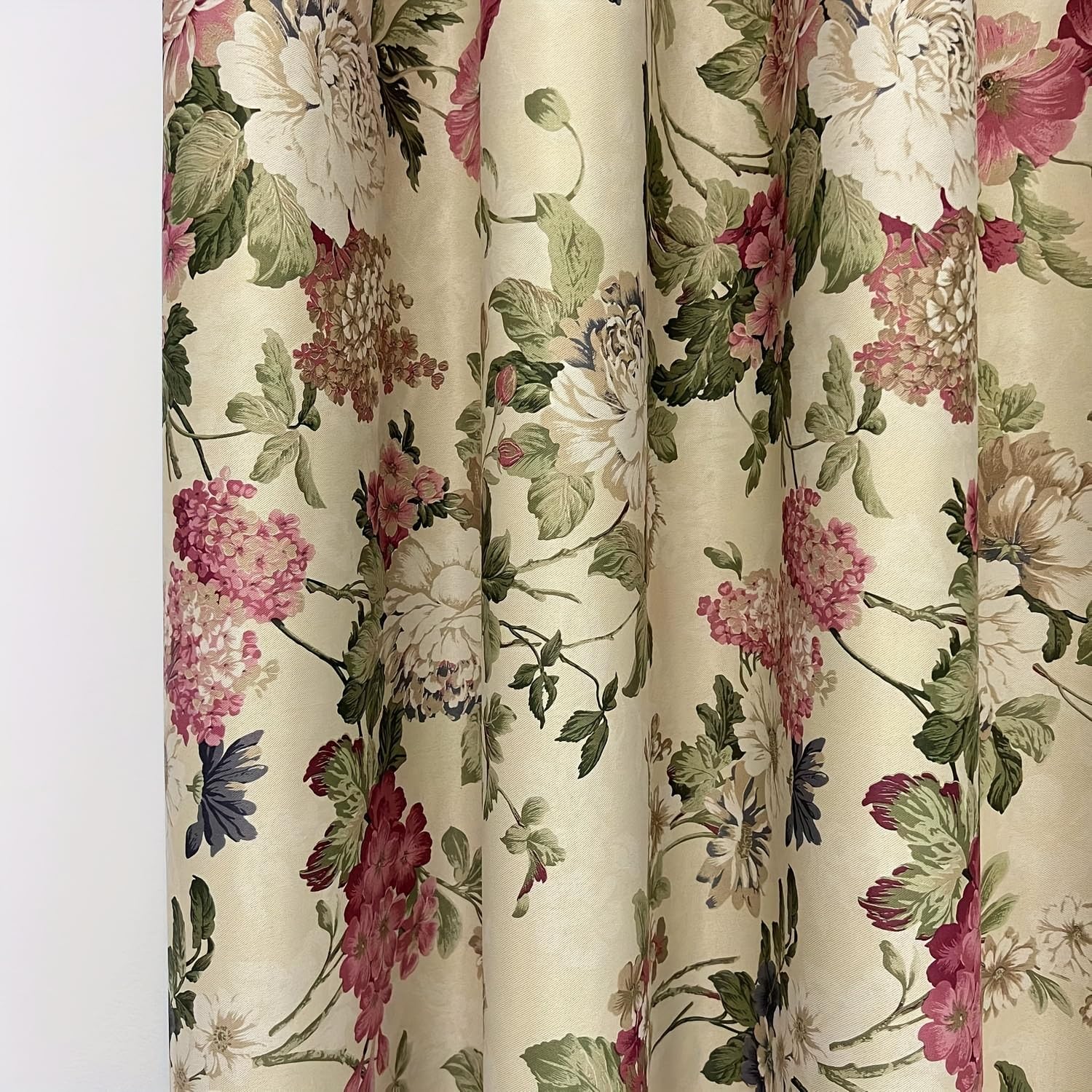 Rose Fleur Isolé Thermique Fenêtre Rideaux Ancien Bohémien Fleur Lumière Blocage Rideau Haut œillet Bruit Réduire 3D Imprimer Décoratif Fenêtre pour Chambre à coucher, B118 cm x L137 cm x 2 Stück