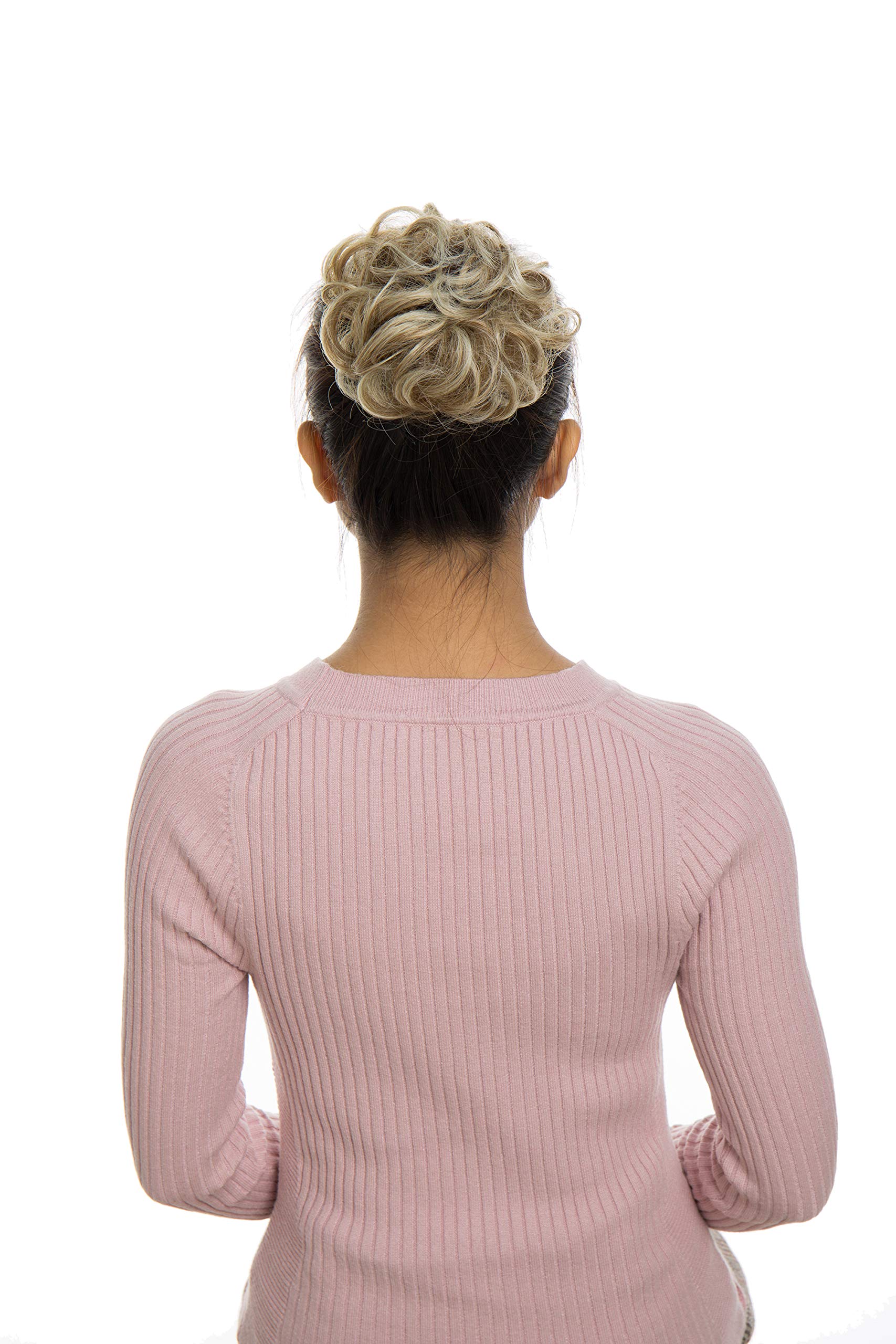 Messy Hair Bun Synthetic Donut Wavy Updo Elastic Scrunchie Full Bridal Hairpiece Amazon.com : Hairro Messy Hair Bun Synthetic Scrunchy Donut  main image 3