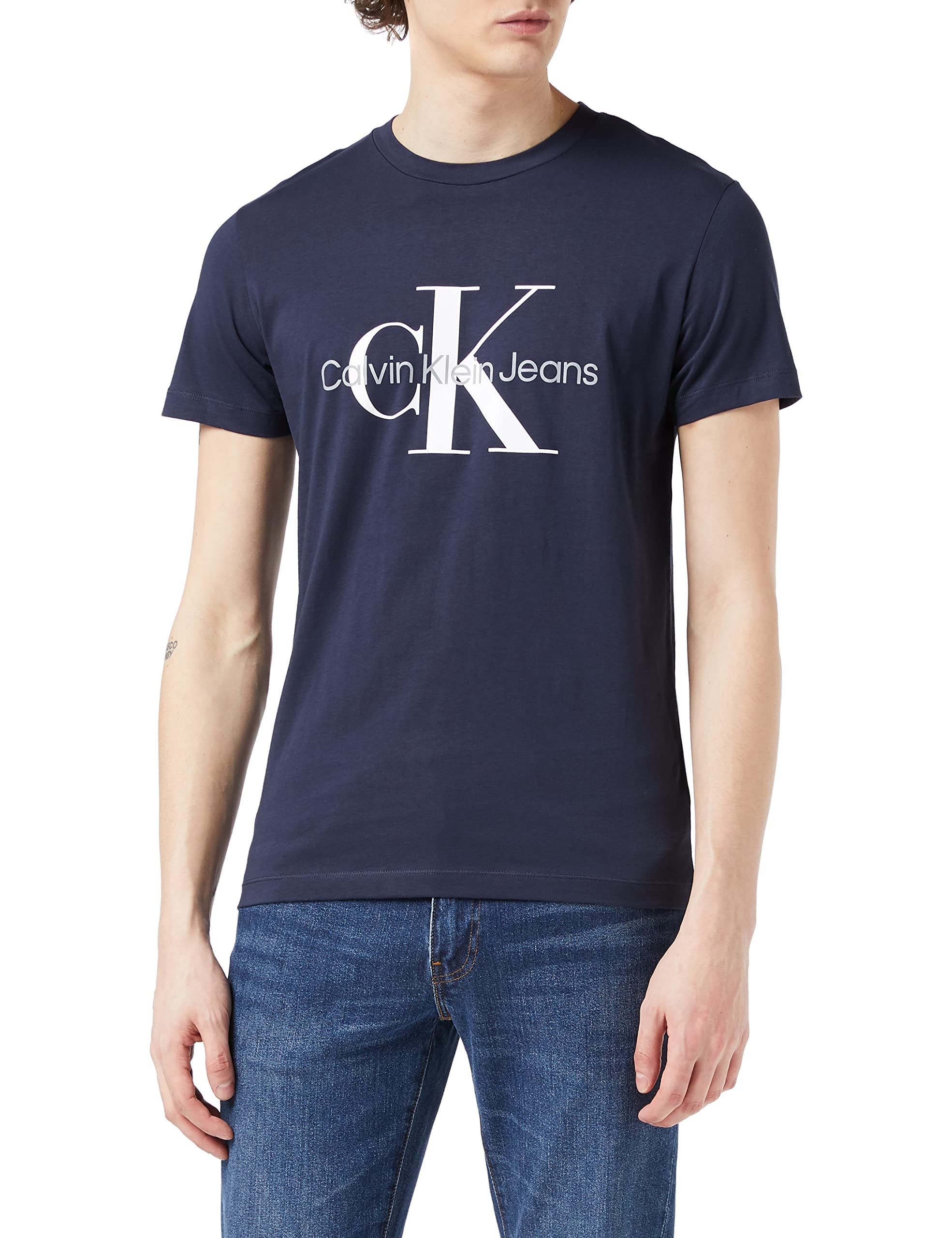 Calvin Klein Jeans Men's Blue Tops, Male,, T-Shirts Extra Large