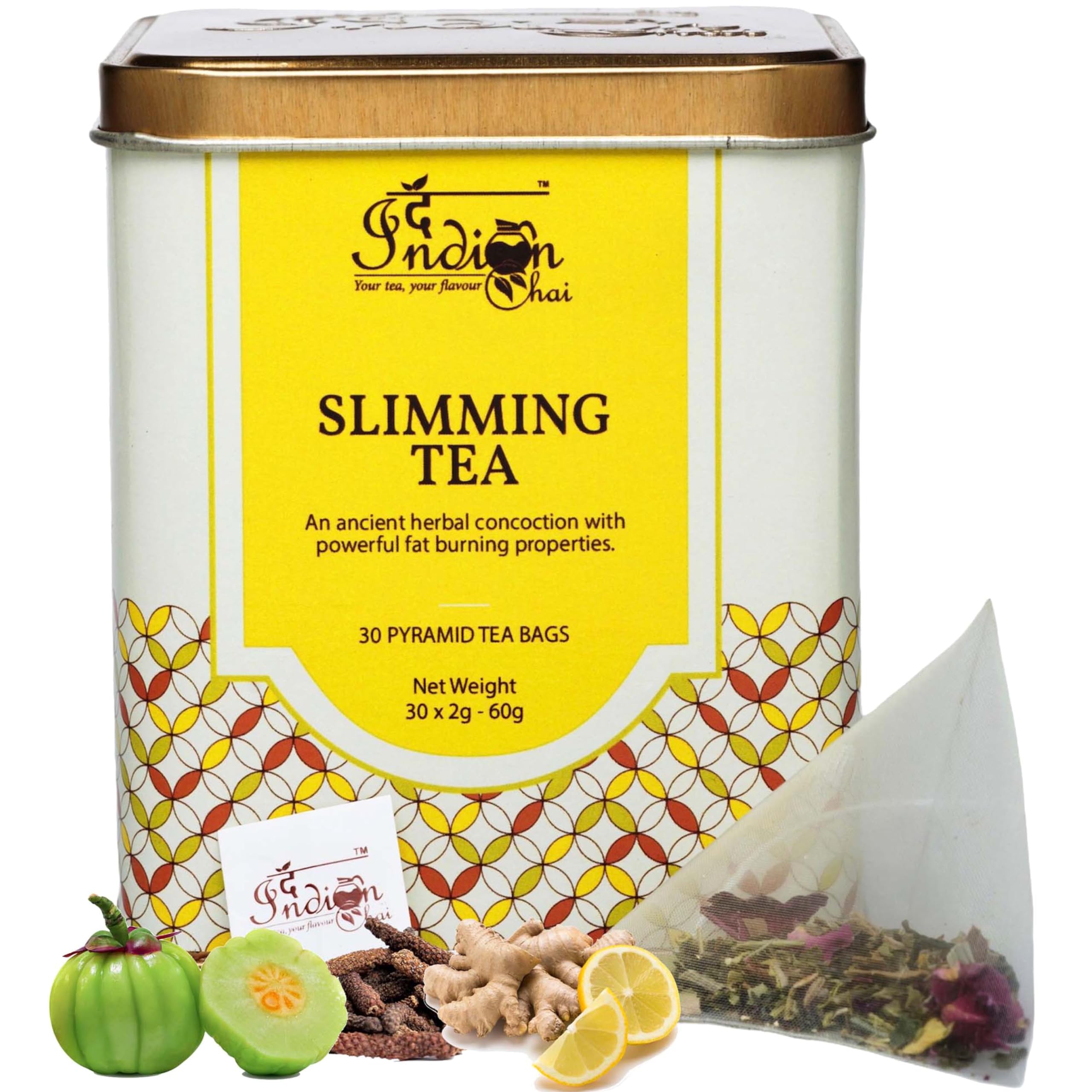 The Indian Chai - Slimming Tea 30 Pyramid Tea Bags - Rejuvenating Herbal Blend for Metabolism Boost, Digestive Support & Detoxification - Embrace Wellness with Natural Ingredients (B08WKHXR15) Amazon Price History, Amazon Price Tracker