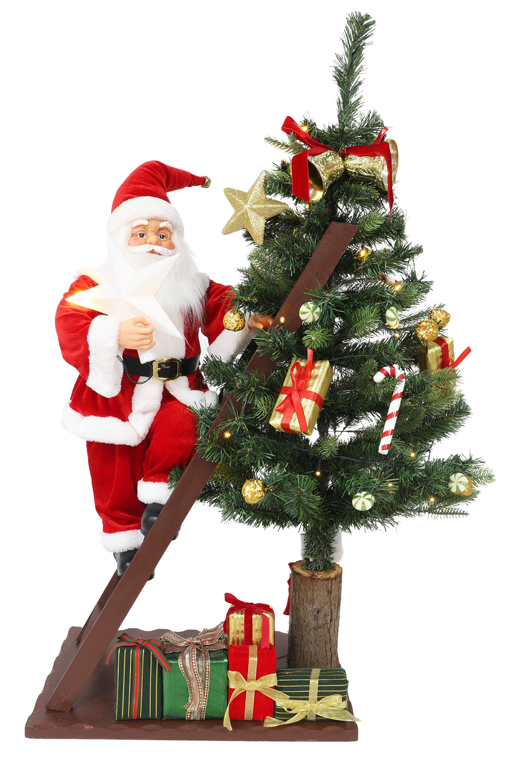 Christmas Concepts® 40" / 100cm Pre Lit Christmas Tree With Santa Figure Decorating Tree - Warm White LED Lights