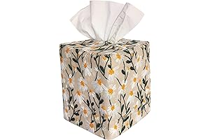 Elegant Relic: Vintage Daisy Embroidered Tissue Box Cover
