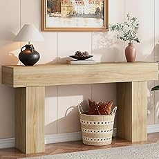 63 Inches Long Console Table for Entryway, Farmhouse Console Table for Living Room, 2-Tier Large Sofa Table with Storage, Wooden Entryway Entry Table for Entrance, Hallway