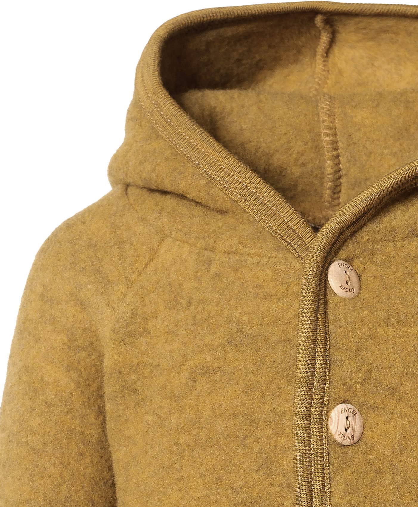 Engel Baby Jacke mit Kapuze Wollfleece, Safran Melange, 86/92