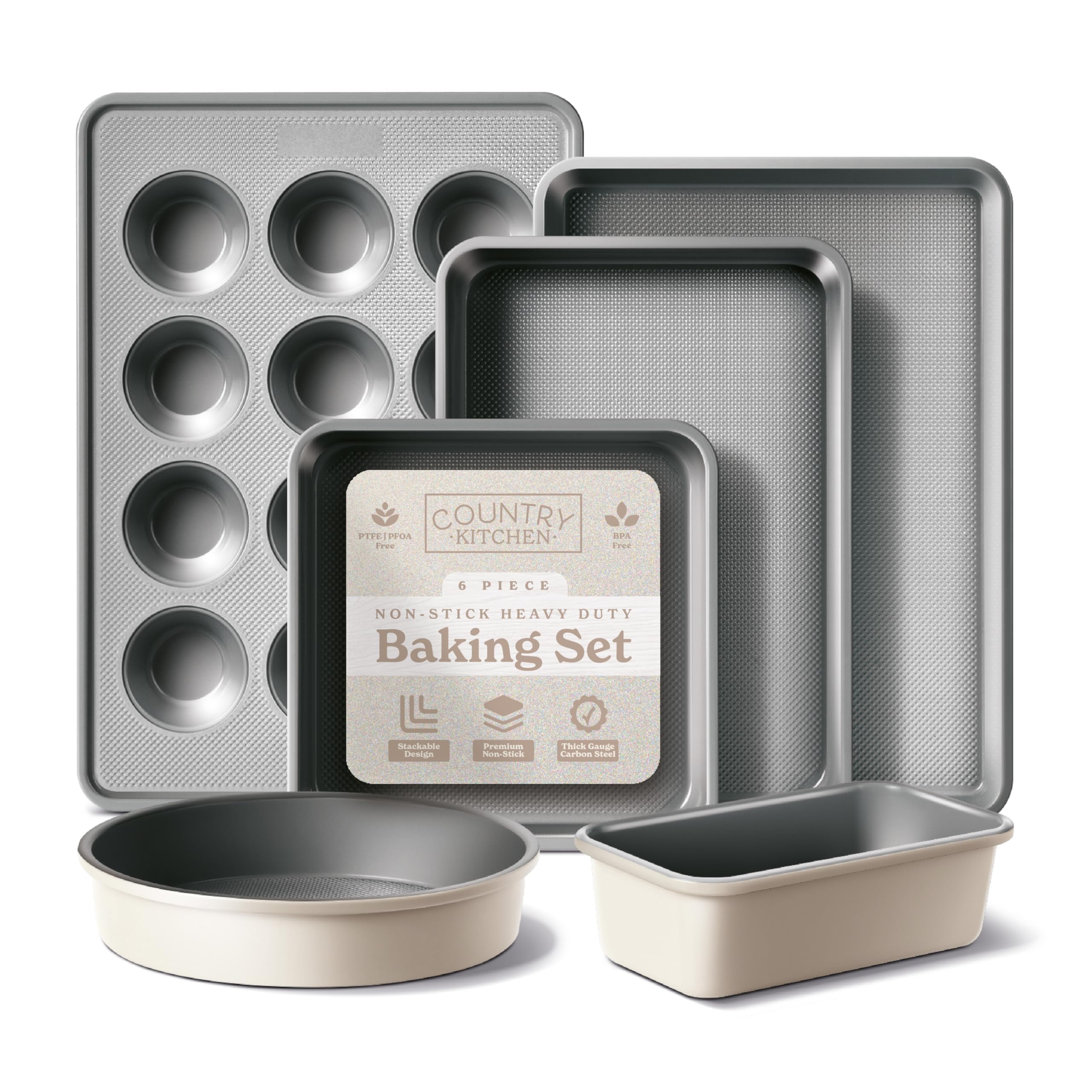Country Kitchen Nonstick Stackable Bakeware Set