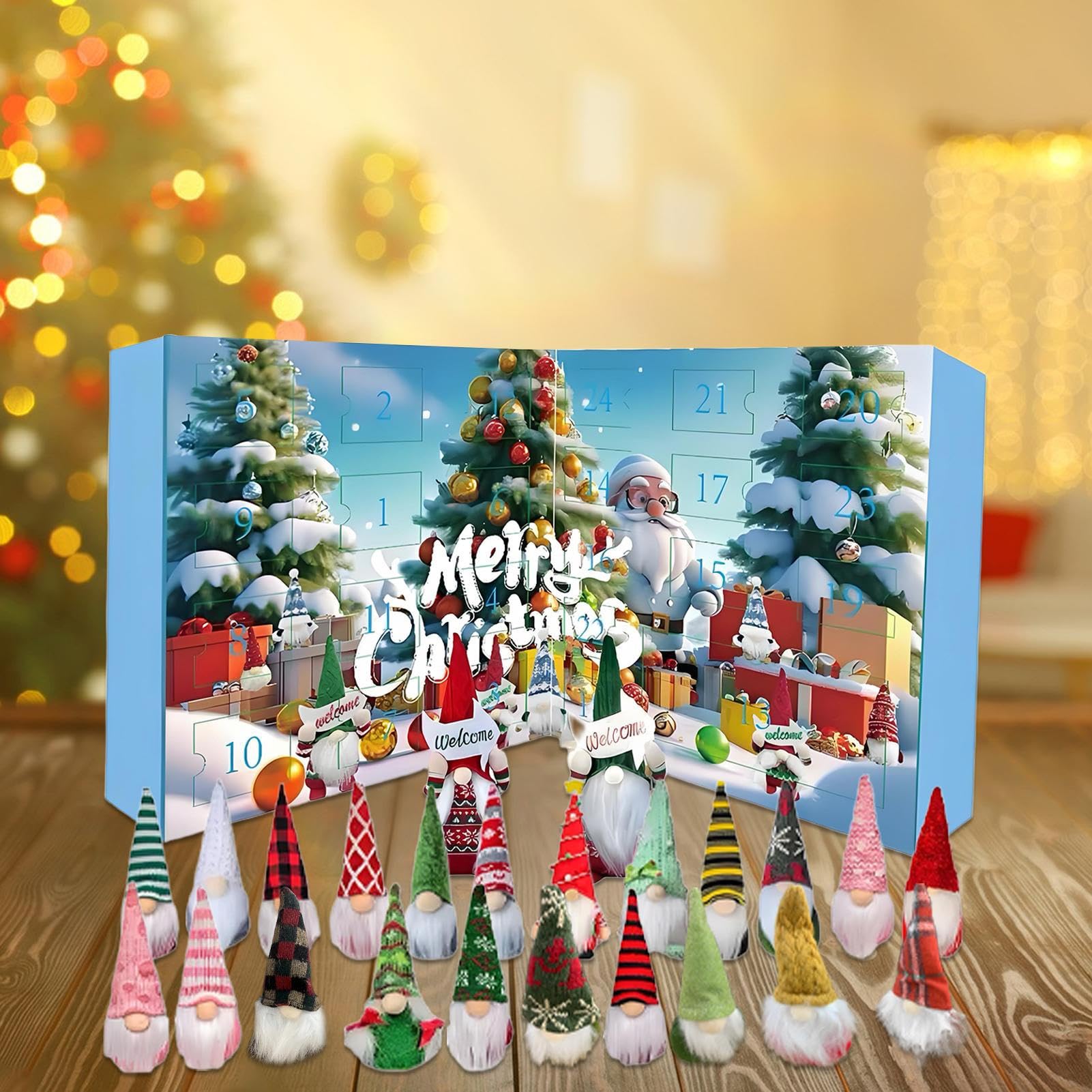 Calendrier De L'Avent 2025 Avec 24 Gnomes à Collectionner - Décoration Compte à Rebours De Noël