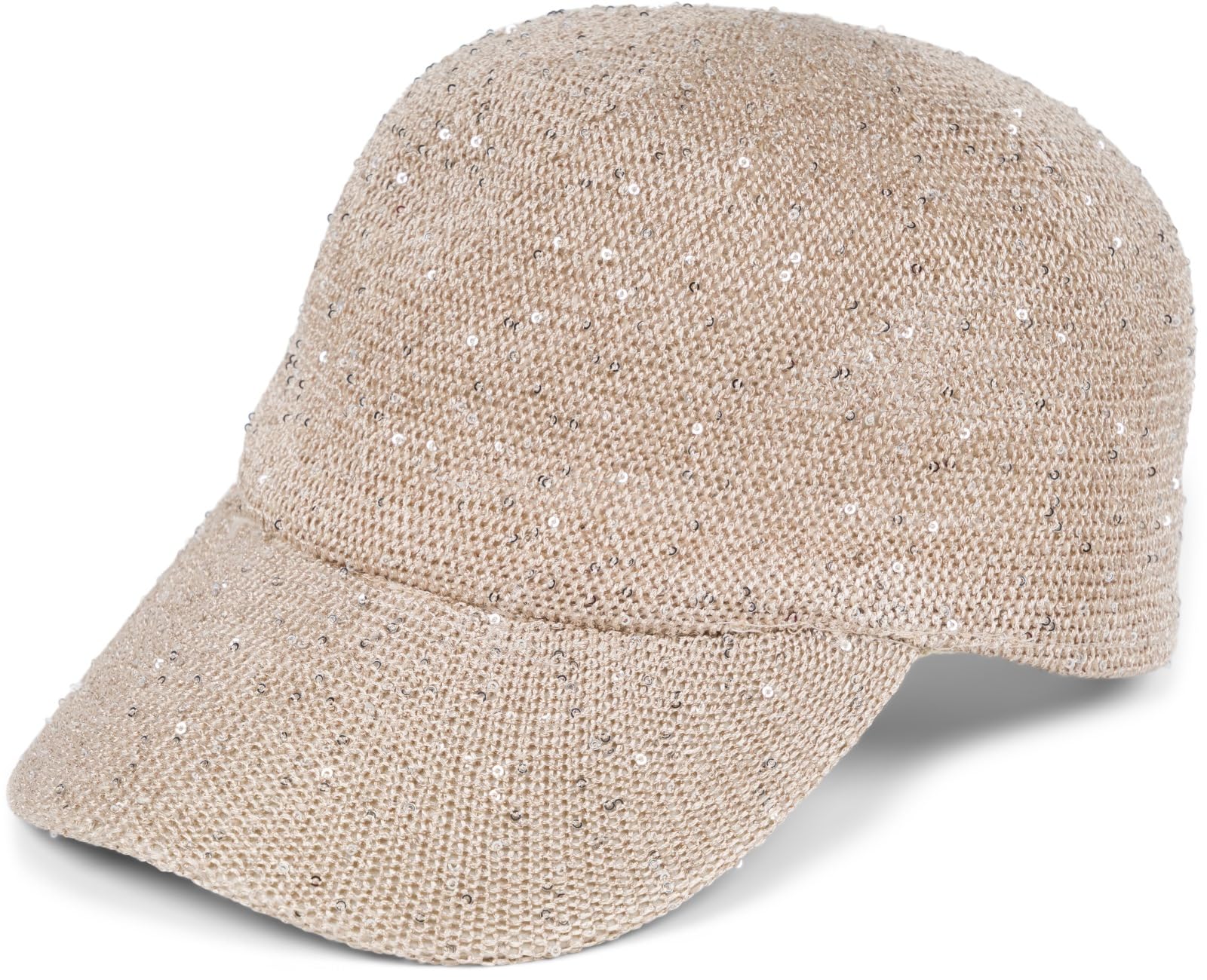 styleBREAKER Casquette d'été pour Femmes en Tissu tissé avec Paillettes, Chapeau léger avec Boucle métallique réglable, Couvre-Chef uni pour Plage et Loisirs