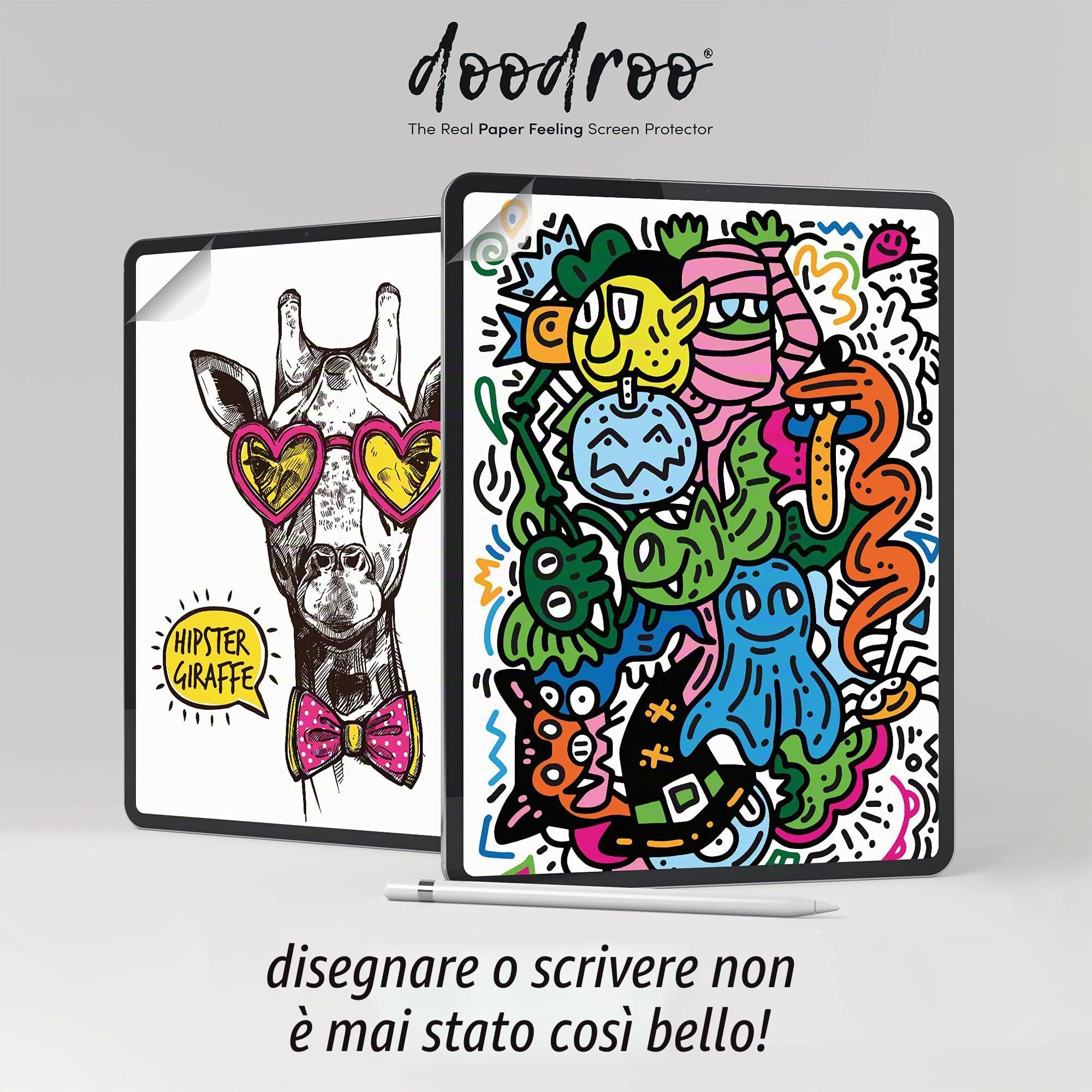 doodroo - Pellicola Protettiva con il Reale Effetto Carta e Anti Riflesso per BOOX Nova3 / 3 Color - Film Protettivo che Ricrea il Modo Naturale di Disegnare o Scrivere con l'Effetto Carta - 2 pezzi