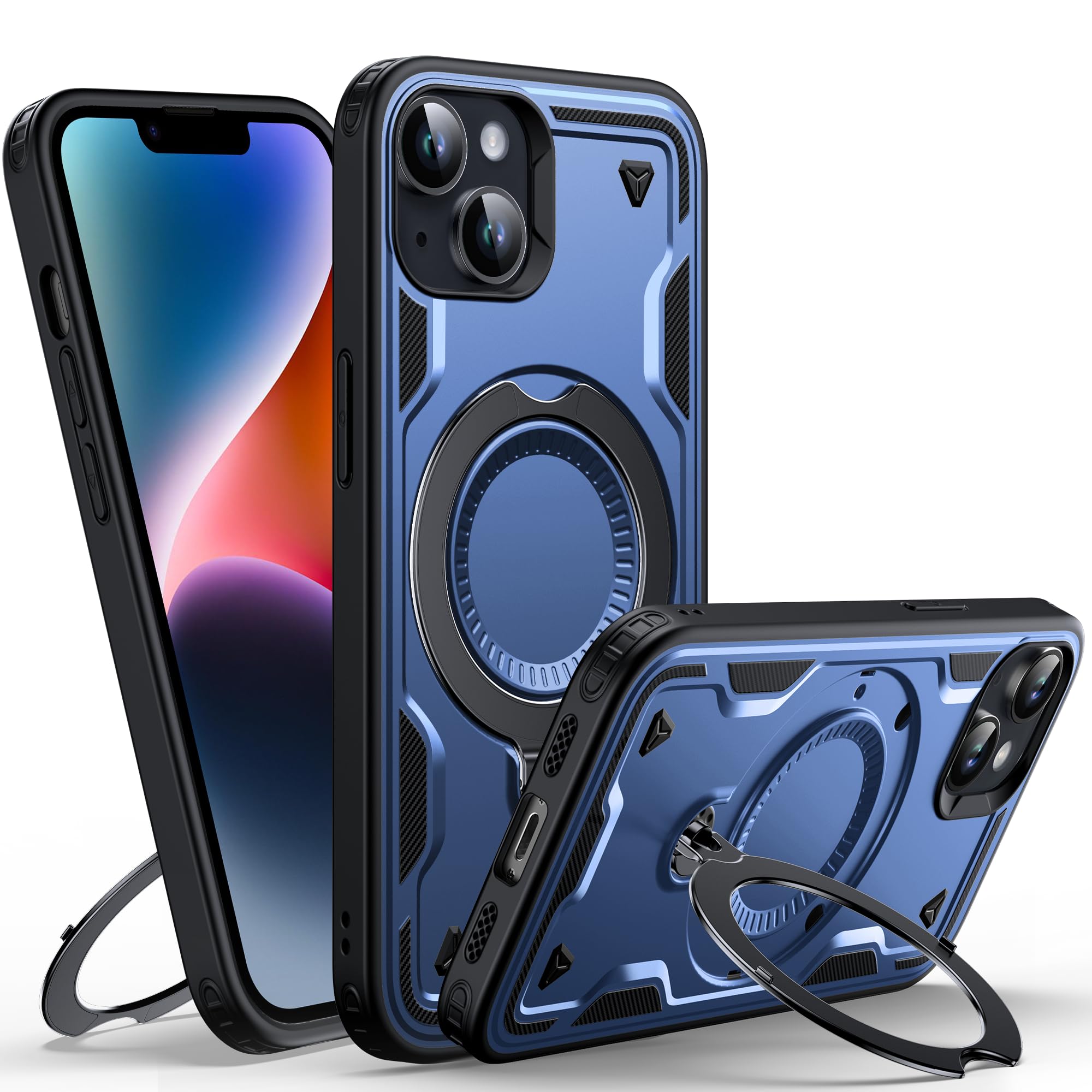 Coque iPhone 13 antichoc bleu magnétique robuste et durable - 8