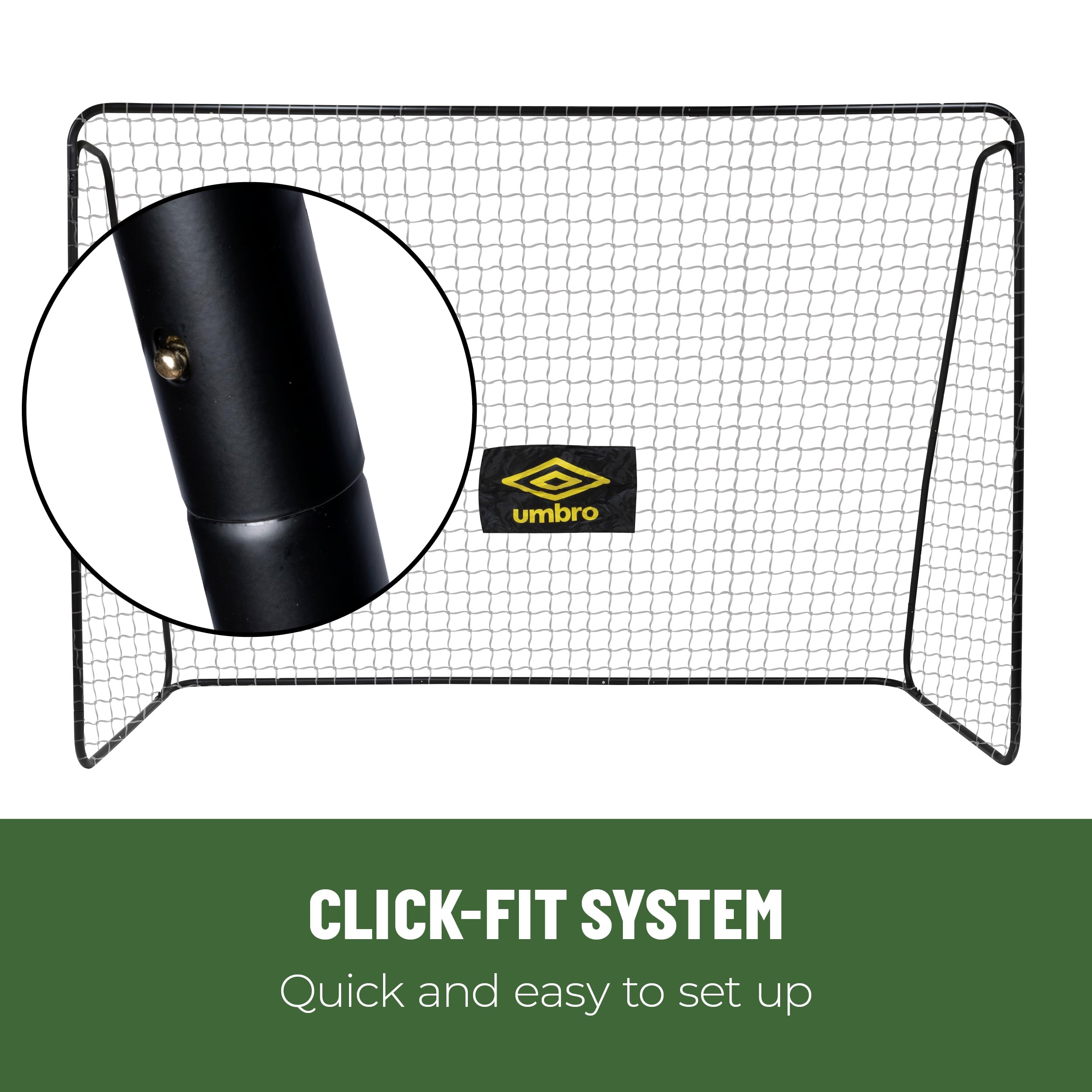 Umbro Football Goal - Metal - Football Training Equipment for All Ages - Easy to Assemble - Black/Yellow