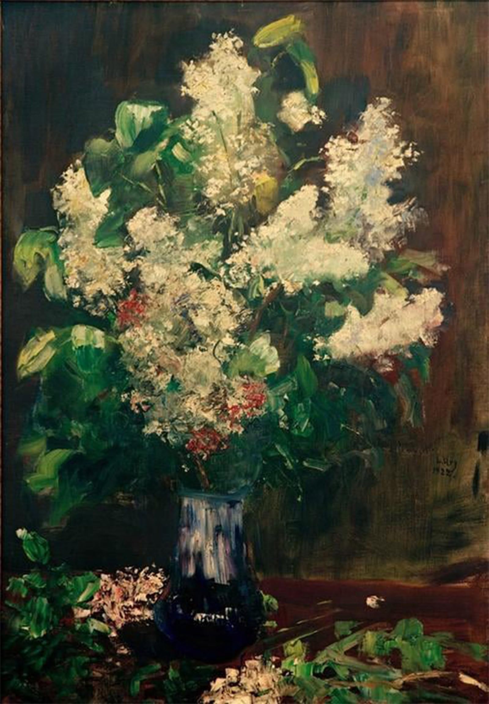 POSTERIIk Vintage Classic Picture Landscape Artwork Bouquet of Lilacs by Lesser Ury Portrait Canvas Painting for Office Home Decor 60x90cm