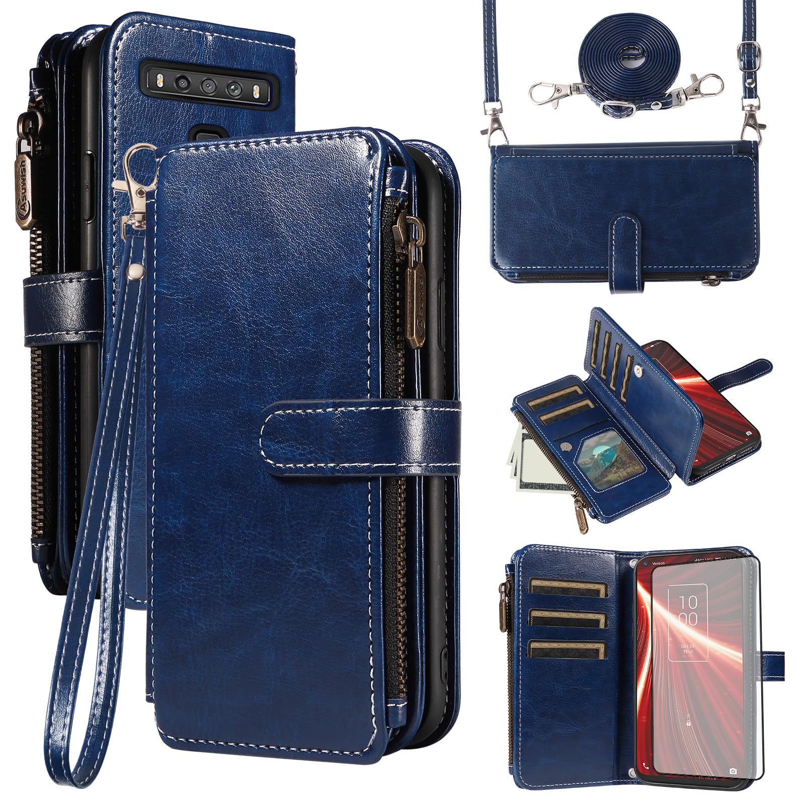 Coque TCL 10 5G UW avec protège-écran et cordon zippé - 7