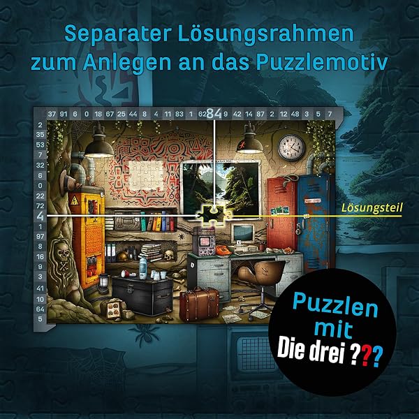 KOSMOS 685737 EXIT® Das Puzzle Die DREI ??? Toteninsel, 500 Teile Escape Game Puzzle mit exklusiver Die DREI Fragezeichen Geschichte - 5