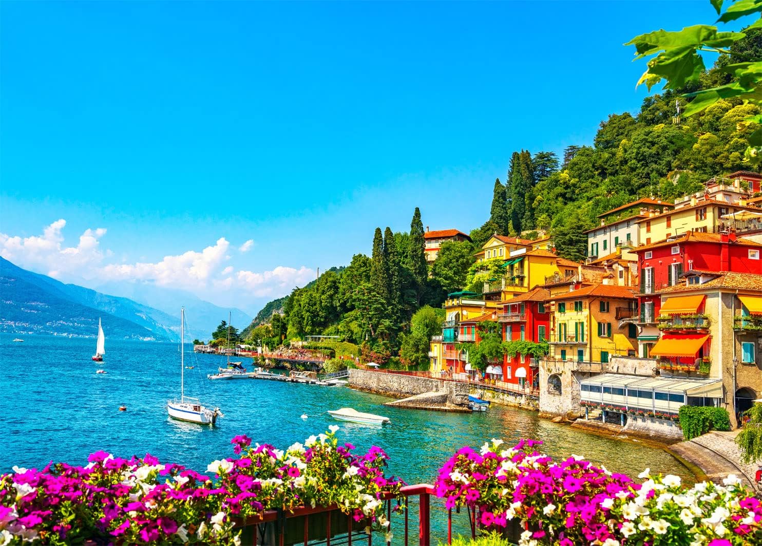 HUADADA 1000 Piece Puzzles for Adults - Italy Lake Como - Jigsaw Puzzles for Adults 1000 Piece Educational Games Colorful Puzzles for Home Decoration(27.6"x 19.7")
