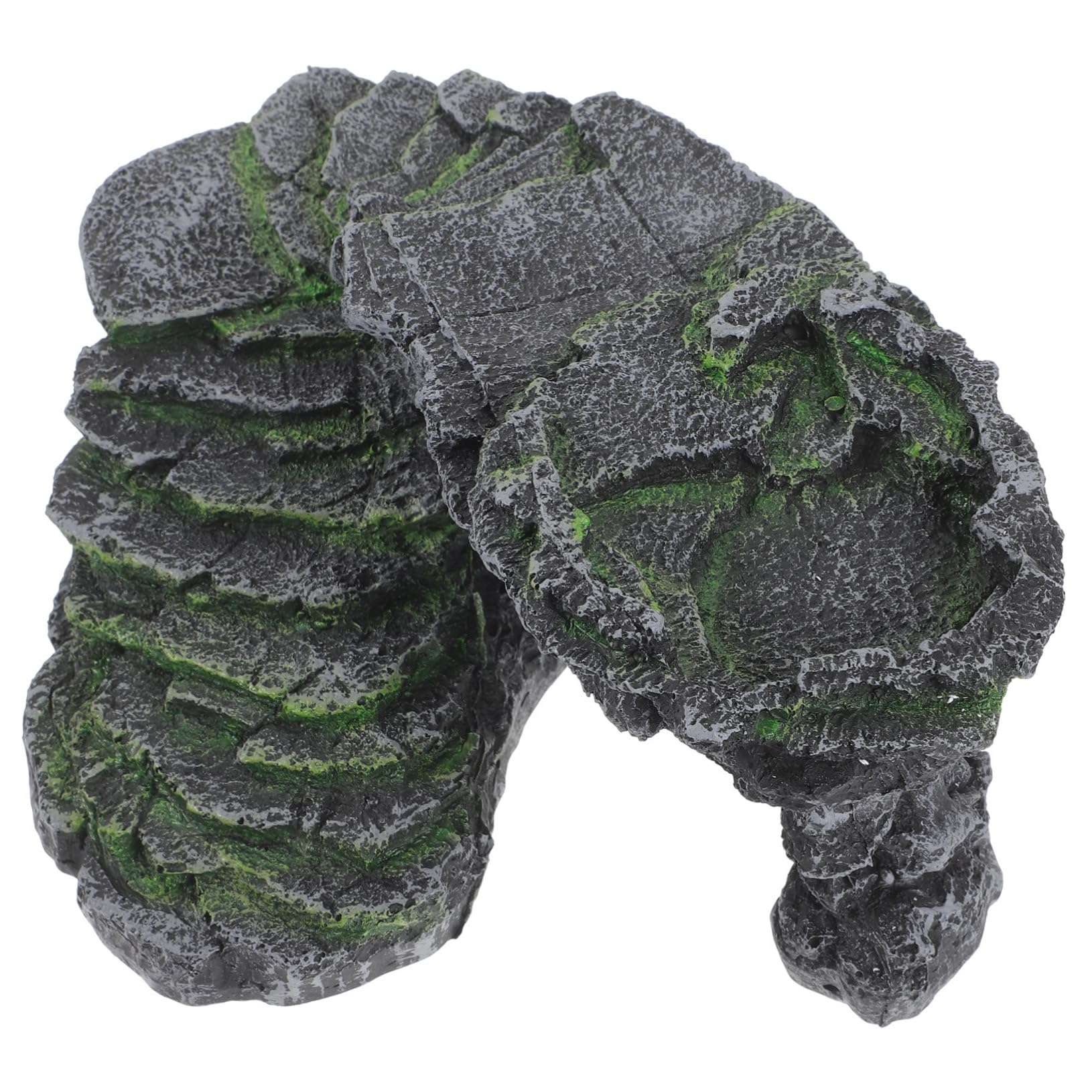 Mikikit Turtle Basking Platform Durable Turtle Habitat with Climbing Slope Hiding Cave Multi Functional Aquarium Decoration for Reptiles Amphibians Easy to Clean Natural