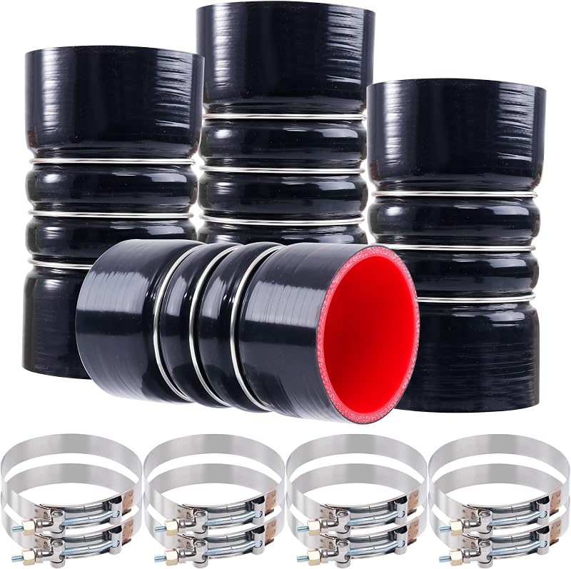 Mangueira Hump de Silicone para Intercooler e Ar de Carga Ailbiuko 3 x 6 pol. com Abraçadeiras – 4 unidades