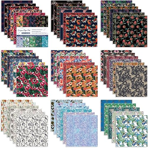 Kit de papel para origami 6x6 Wanshui, 150 hojas, 50 colores vivos, doble cara, mismas impresiones tradicionales, patrón cuadrado, para proyectos de