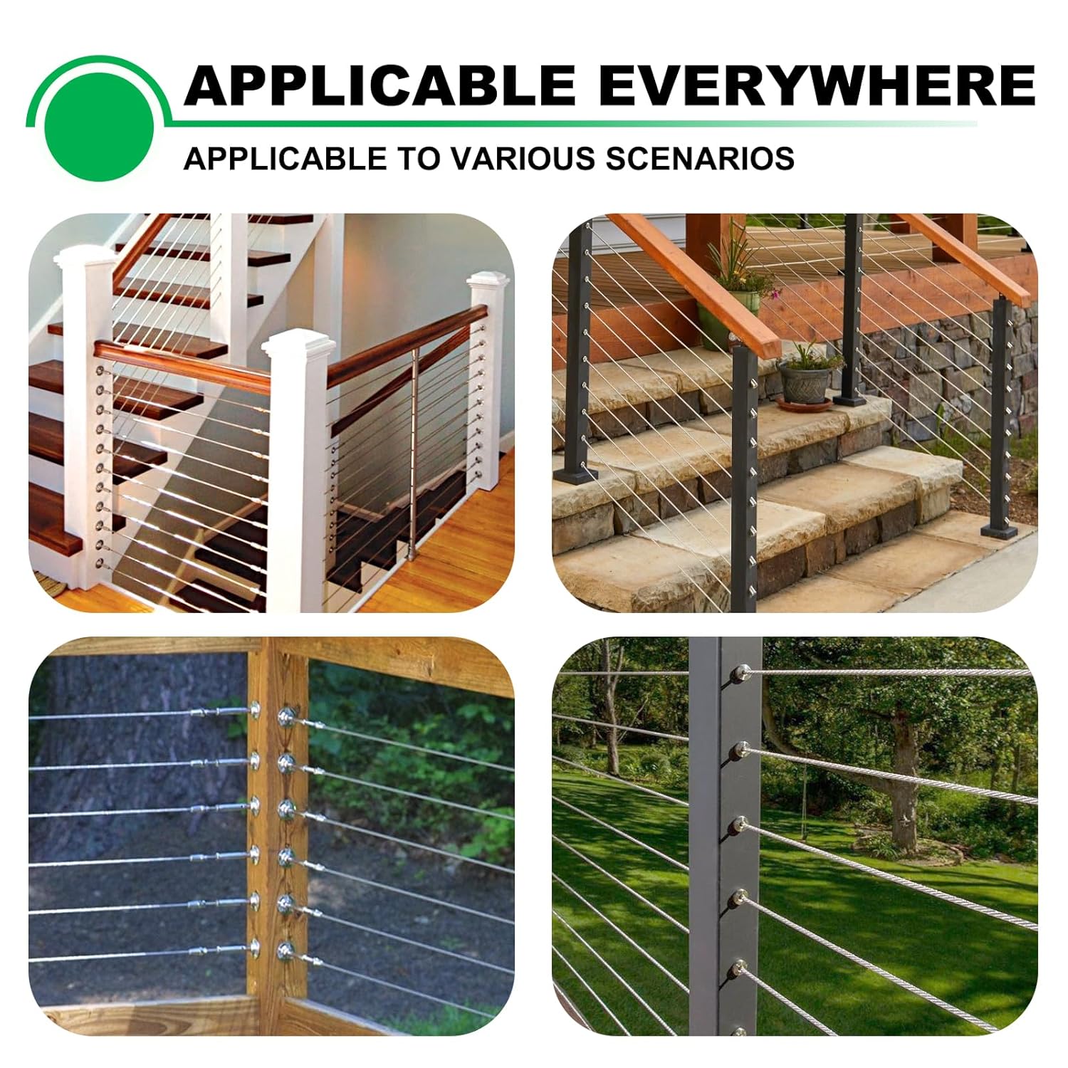 24 pcs 3/8" Angle Washers for Cable Railing Stair End, 30 Degree Angled Beveled Edge Washer 3/8 inch Stainless Steel, Cable Railing Hardware Black