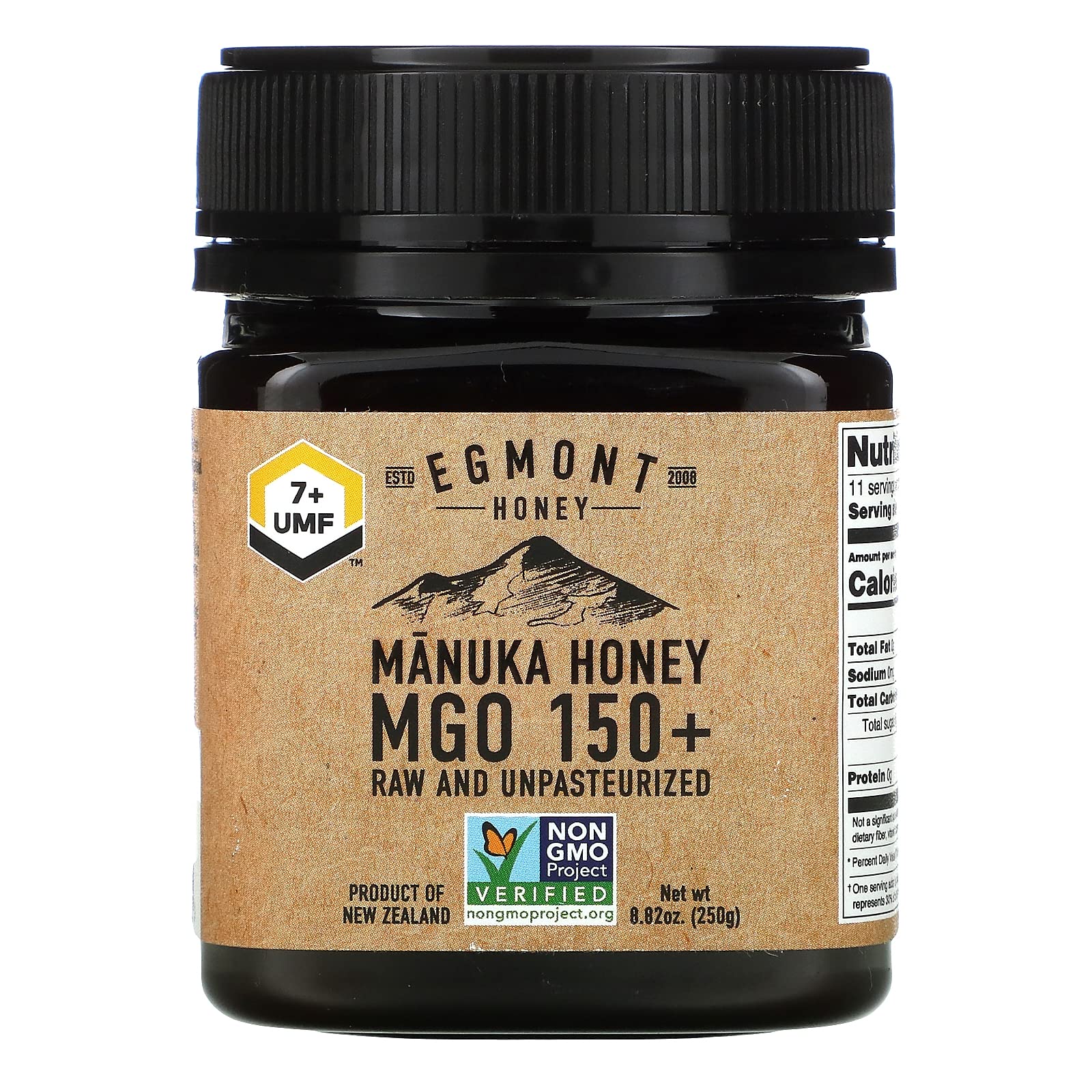 Manuka Honey, Raw And Unpasteurized, MGO 150+, 8.82 oz (250 g), Egmont Honey