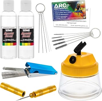 Master Airbrush Cleaning Kit with Cleaning Pot & Solution | Airbrush Cleaner Tools for All Air brush Models