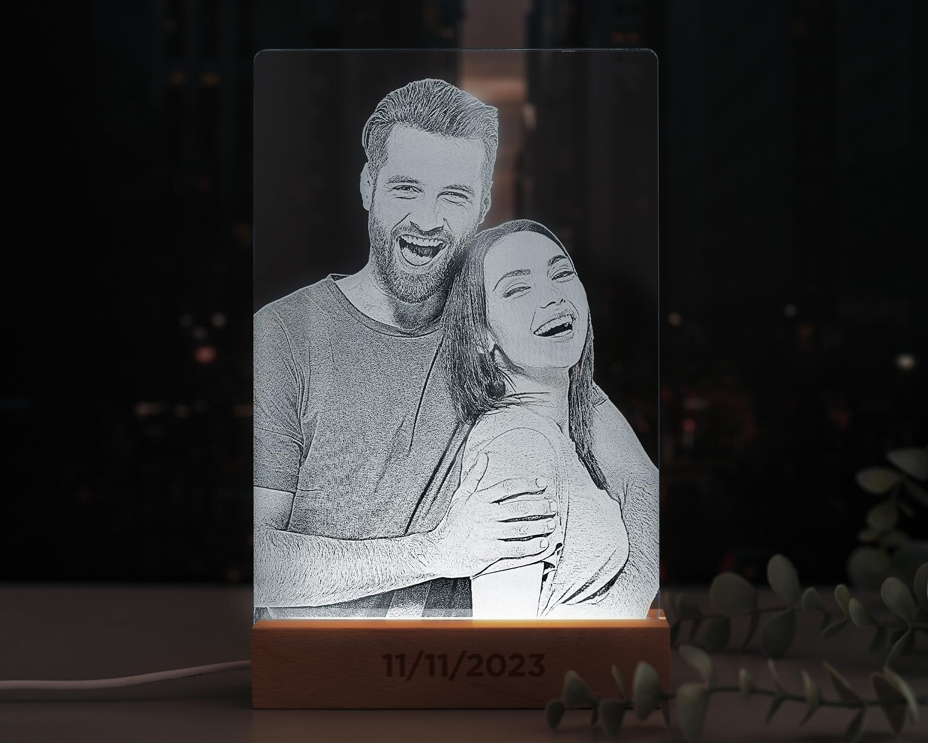 Panorama Lampada Personalizzata 21x30cm - LED con Foto 3D - Idee Regalo Original - Camera di Notte - Decorazioni per la Casa