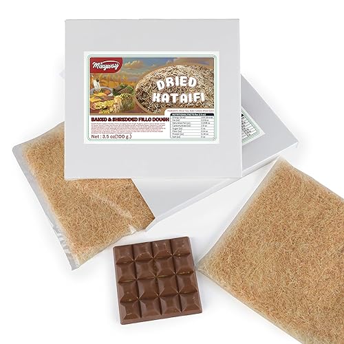 Miniatura 6 de Masa de fillo rallada tostada al horno y asada de Kataifi 3.5 Oz (3.53 oz.) para barra de chocolate Dubai Pistacho, Kadayif para barra de chocolate