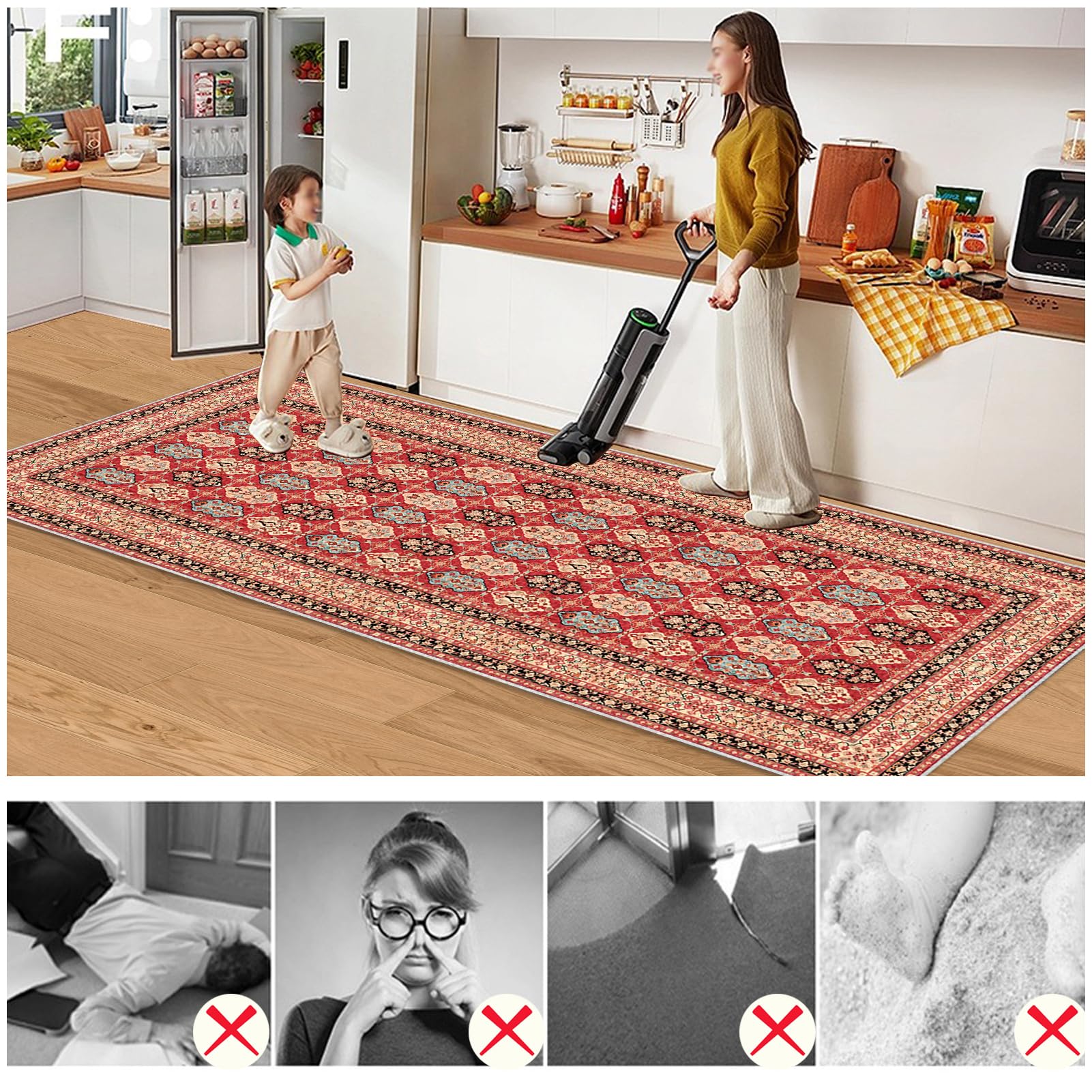 Bieżnik Korytarz Antypoślizgowy Zmywalny Dywan Długi korytarz 120 x 550 cm Mata kuchenna Przedni Zlew Chłonny Wewnętrzny Dywan Długi Wejście Dywan Kuchnia do Sypialni Salon