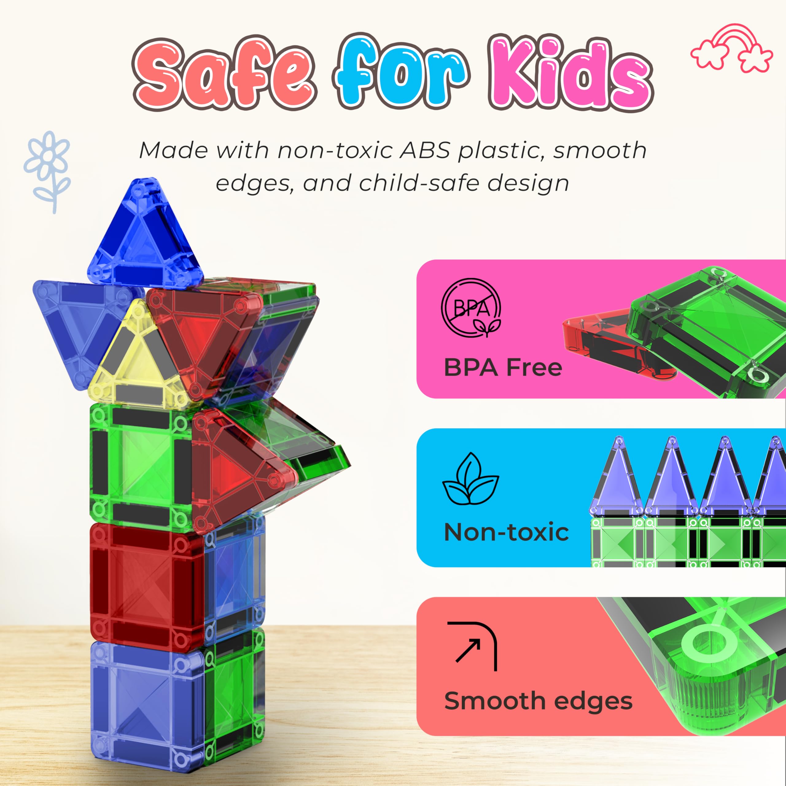 Micro Magnetic Tiles Building Blocks Toy - Image 3
