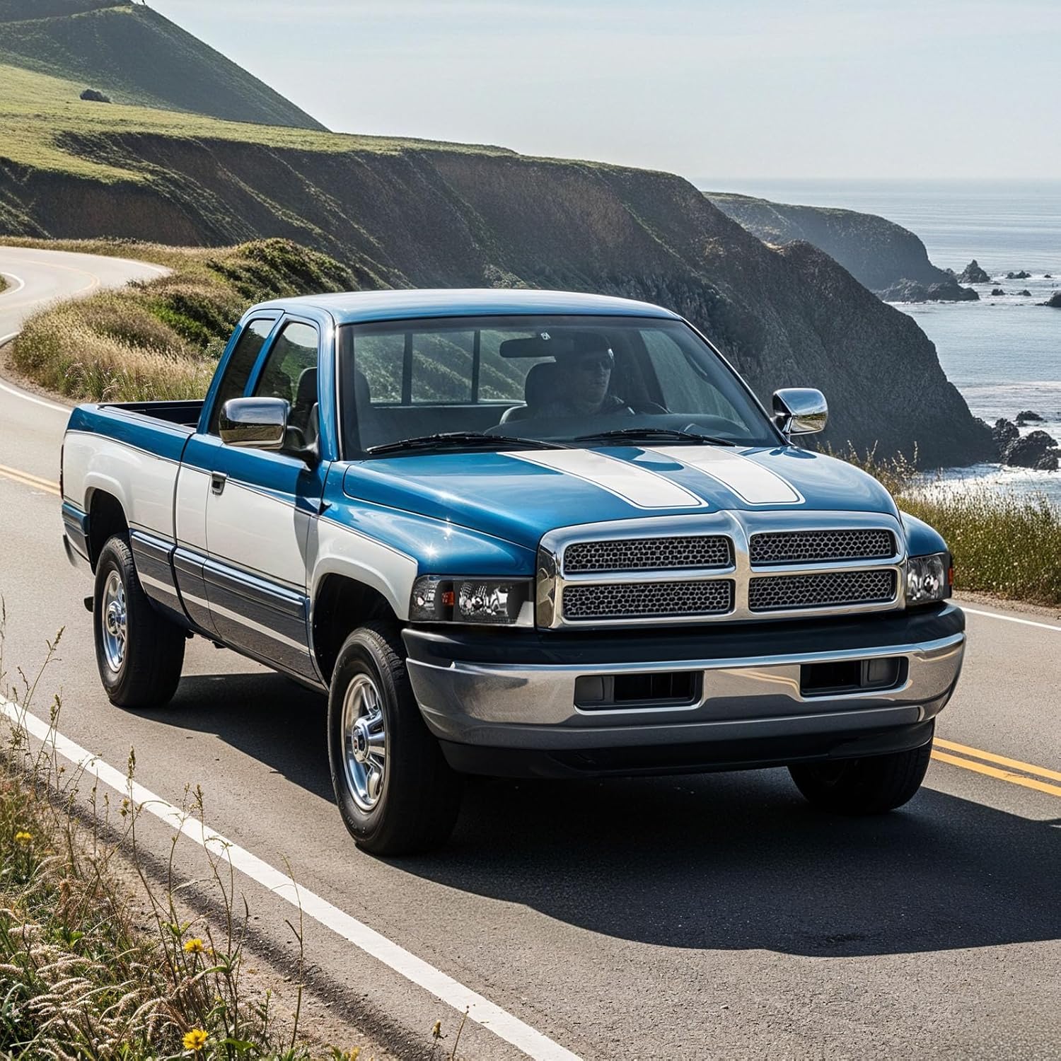 DWVO Headlight Assembly Compatible with 1994-2001 Dodge Ram 1500/94-02 Dodge Ram 2500 3500/95-02 Dodge Ram 4000 Black Housing without DRL