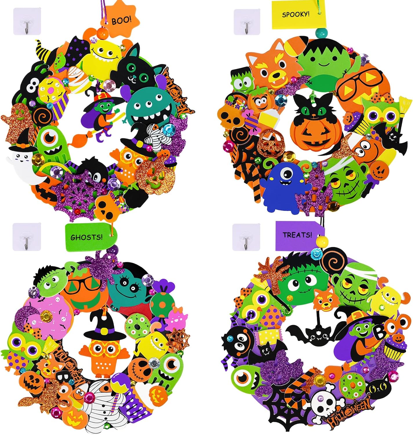 Winlyn 12 Pack Halloween Craft Kits Fall Crafts DIY Halloween Wreath winlyn-12-pack-halloween-craft-kits-fall-crafts-diy-halloween-wreath
