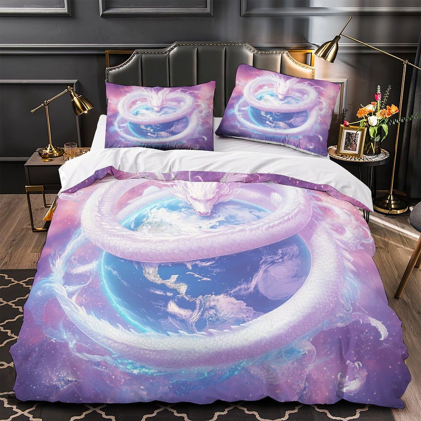 Drap de couette fantastique dragon cosmique pour créer une chambre d'enfant magique