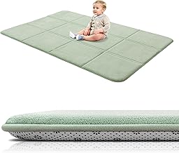 BYBYME 3cm Thick Baby Play Mat for Floor, 120 * 180cm Foldable Playpen Mat with Non-Slip Backing for Infant, Kids and Toddler Crawling, and Perfect Carpets for Yoga, Exercise, Light Green