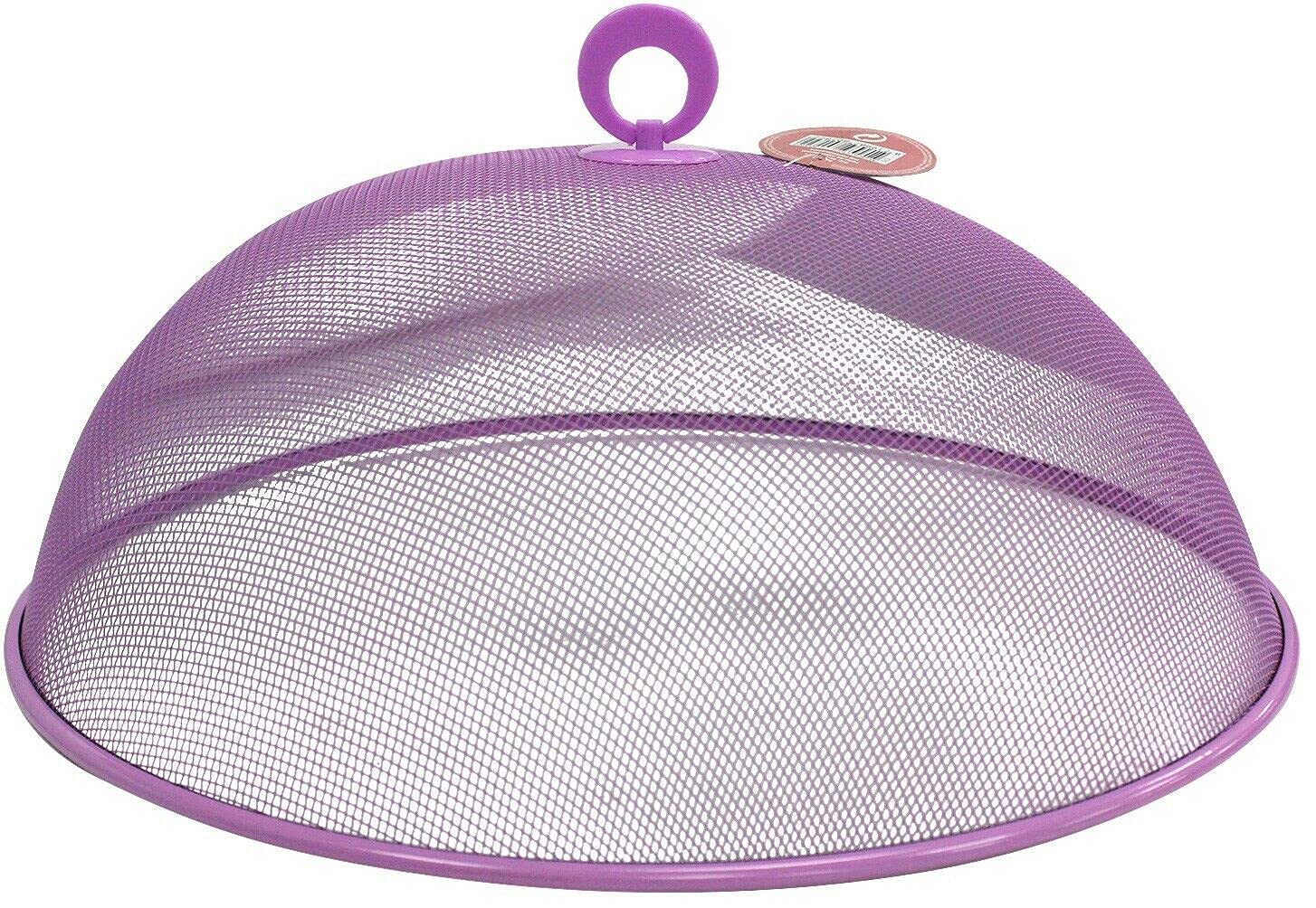 35cm Coloured Dome Mesh Outdoor Indoor Cake Cover Food Cover Net with Handle (Purple)