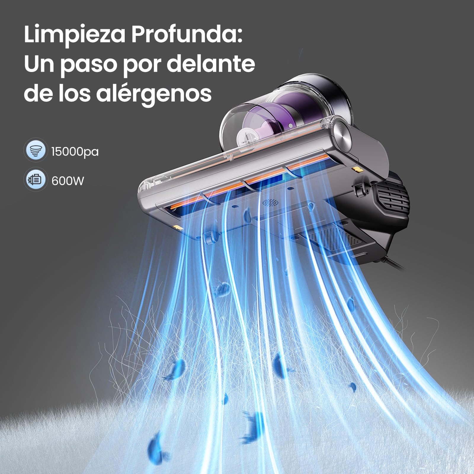 Jimmy BX8 Aspirador de Mano para Colchones, 600W 15kPa Succion Aspiradora Antiacaros con Ultravioleta UV-C, Secado Termico 65℃, Deteccion Inteligente Sensor, Función de Iones Negativos (Violeta)