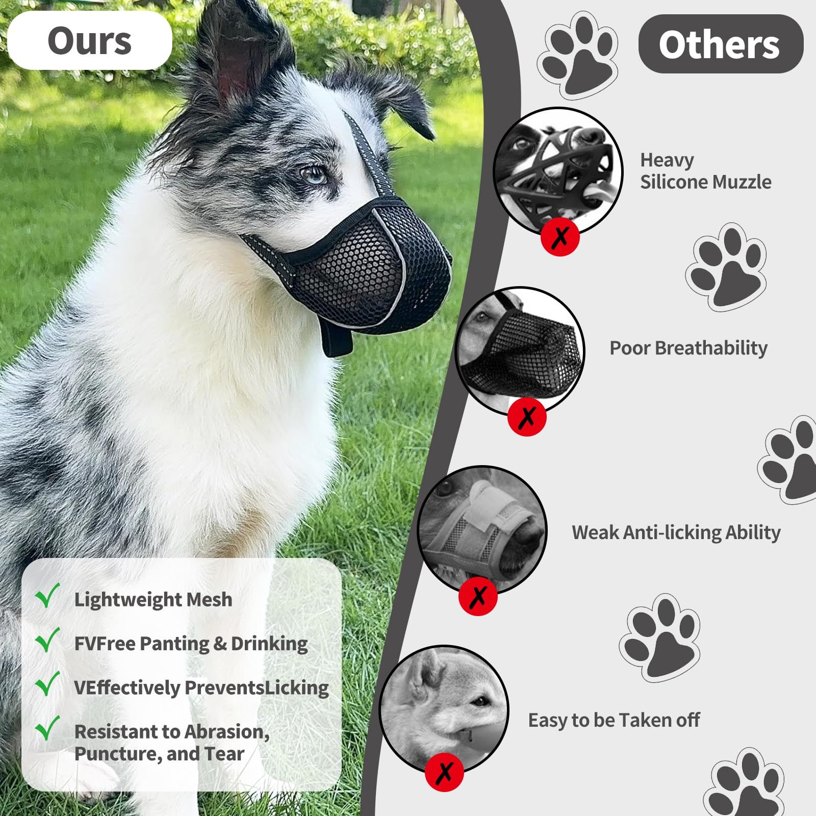 VZU Muzzle for Dogs Breathable, Reflective, Adjustable Dog Muzzle for Small Medium and Large, Prevents Chewing, Eating - Image 4
