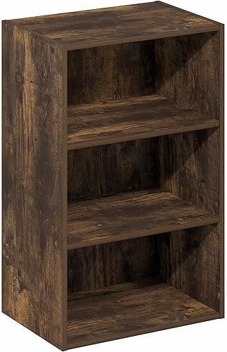 Miniatura 195 de Furinno Jaya Simple Home Estantería ajustable de 3 niveles, blanco Blanco,Negro -,Pino ámbar,Nuez Columbia,Espresso,Roble Frech