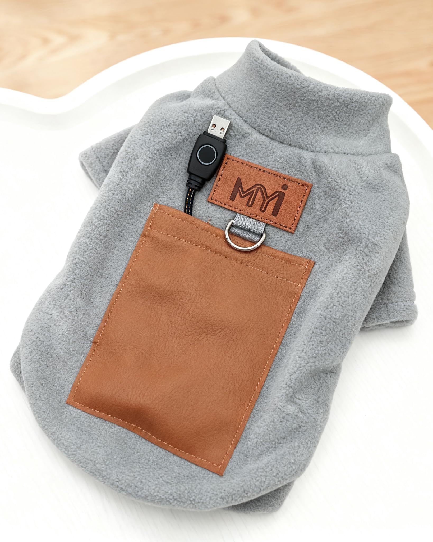 MYI Manteau chaud d'hiver pour chiens de petite taille et moyenne et grande taille Veste froide à l'extérieur/à l'intérieur - Gris-L (piles non incluses)