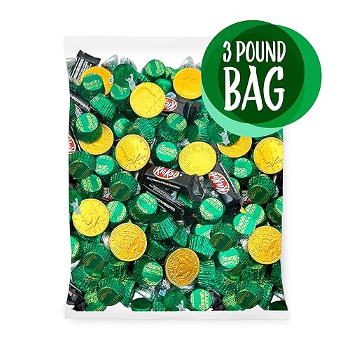 Miniatura 2 de Surtido de dulces de chocolate del día de San Patricio, monedas de oro, barras Snickers, caramelos ROLO, tazas de mantequilla de maní, bolsa de 3