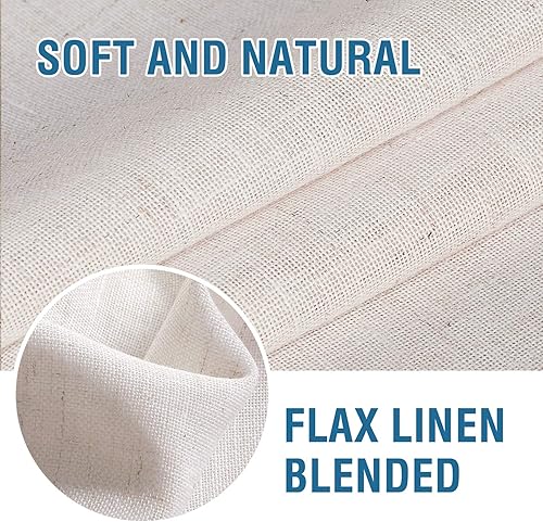 Miniatura 5 de Cortina para puerta de mezcla de lino natural, intimidad, puerta francesa, filtro de luz, para ventana o puerta, para salida al patio, para dar